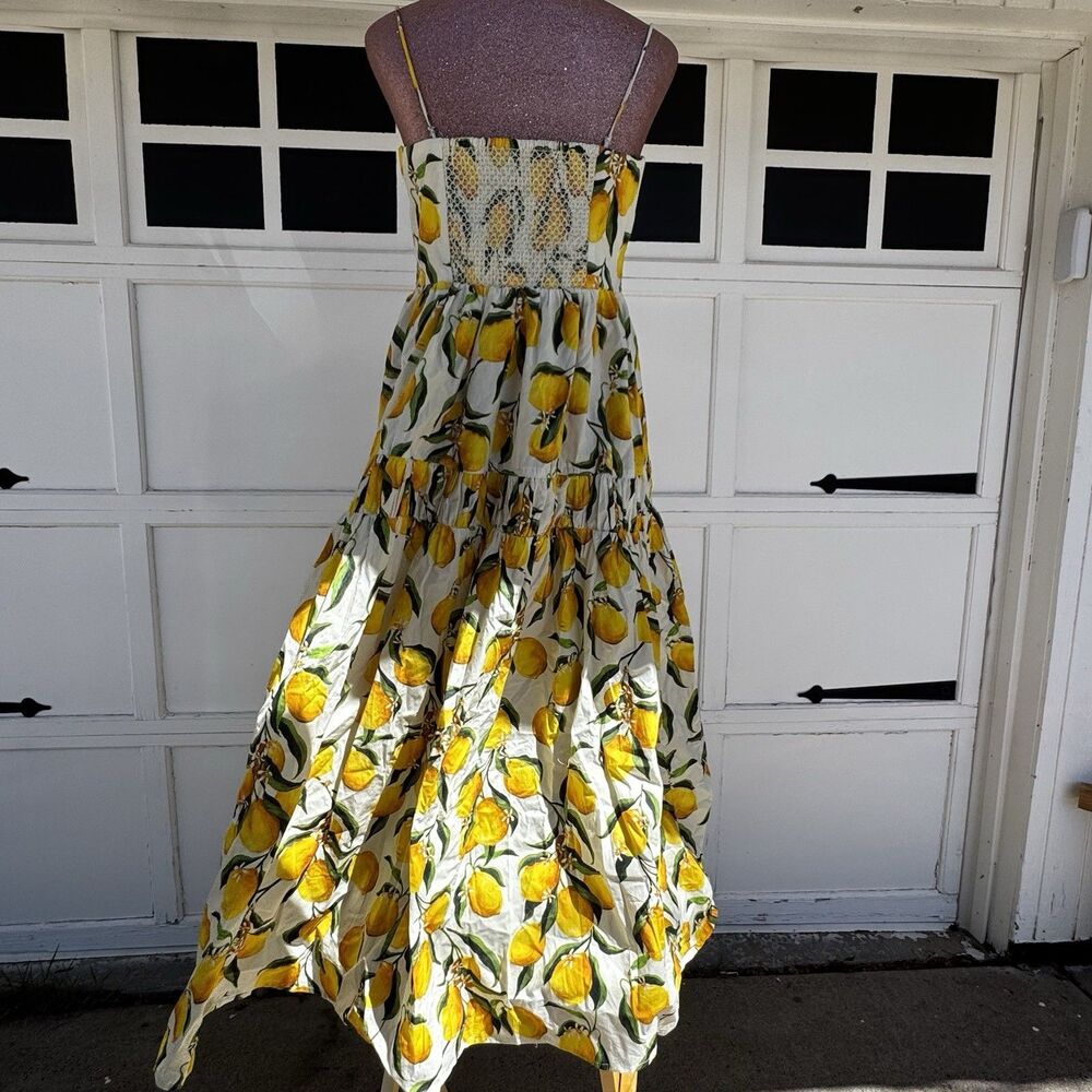J.Crew a line midi Lemon limoncello Print Sleeveless Dress Sz 8 Sundress Cotton - Picture 10 of 14
